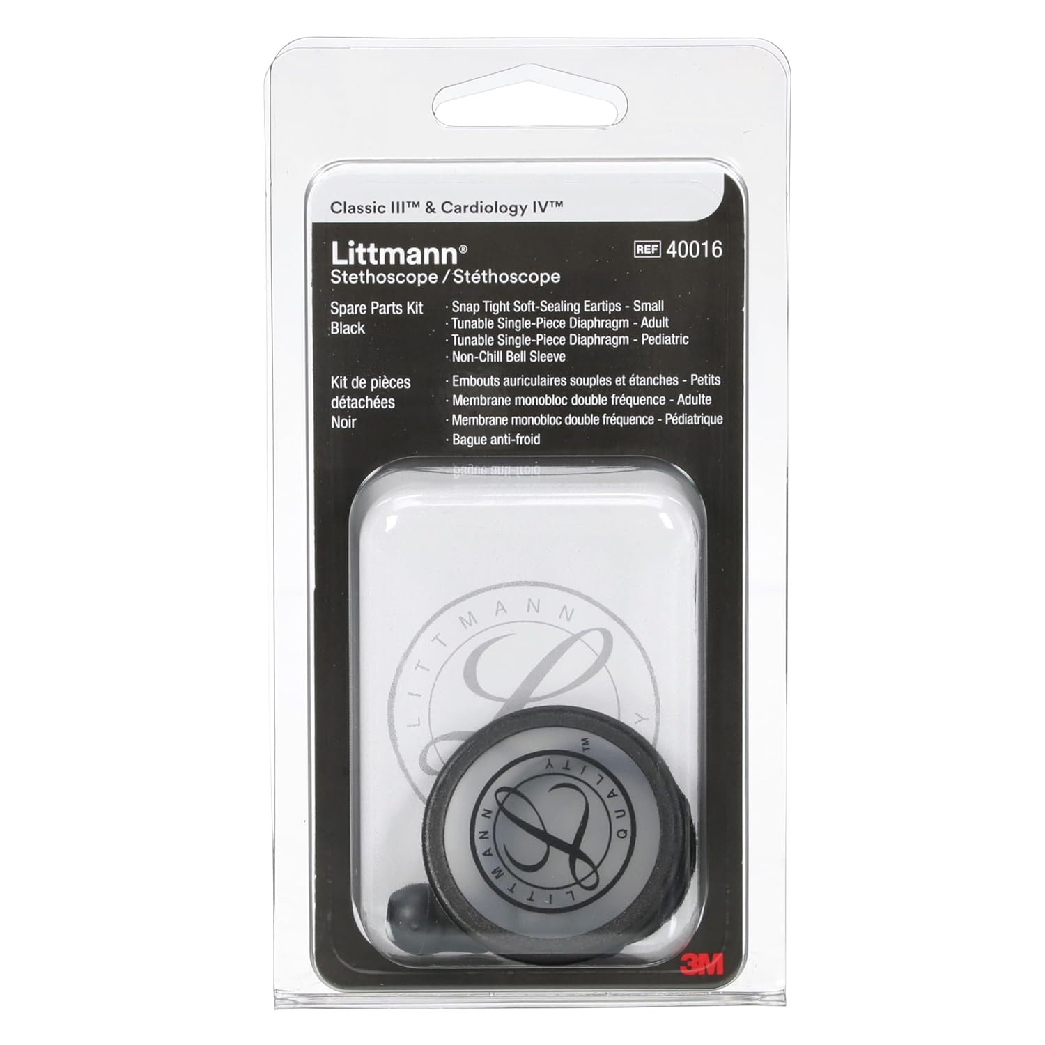 Littmann Stethoscope Spare Parts Kit - Black (Classic III, Cardiology IV)